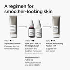 Apply AHA 30% + BHA 2% Peeling Solution followed by Niacinamide 10% + Zinc 1%  for smoother looking skin.
